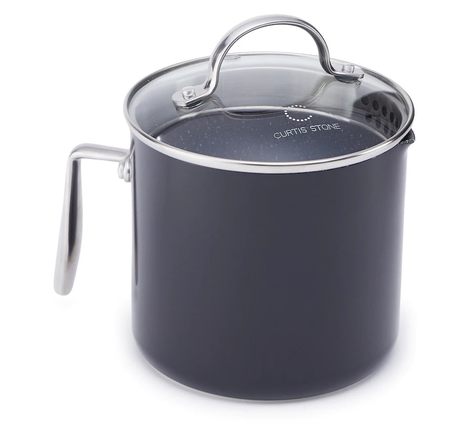 Curtis Stone Dura-Pan Non-Stick Two-Quart Jug Saucepan with Tempered Glass Lid