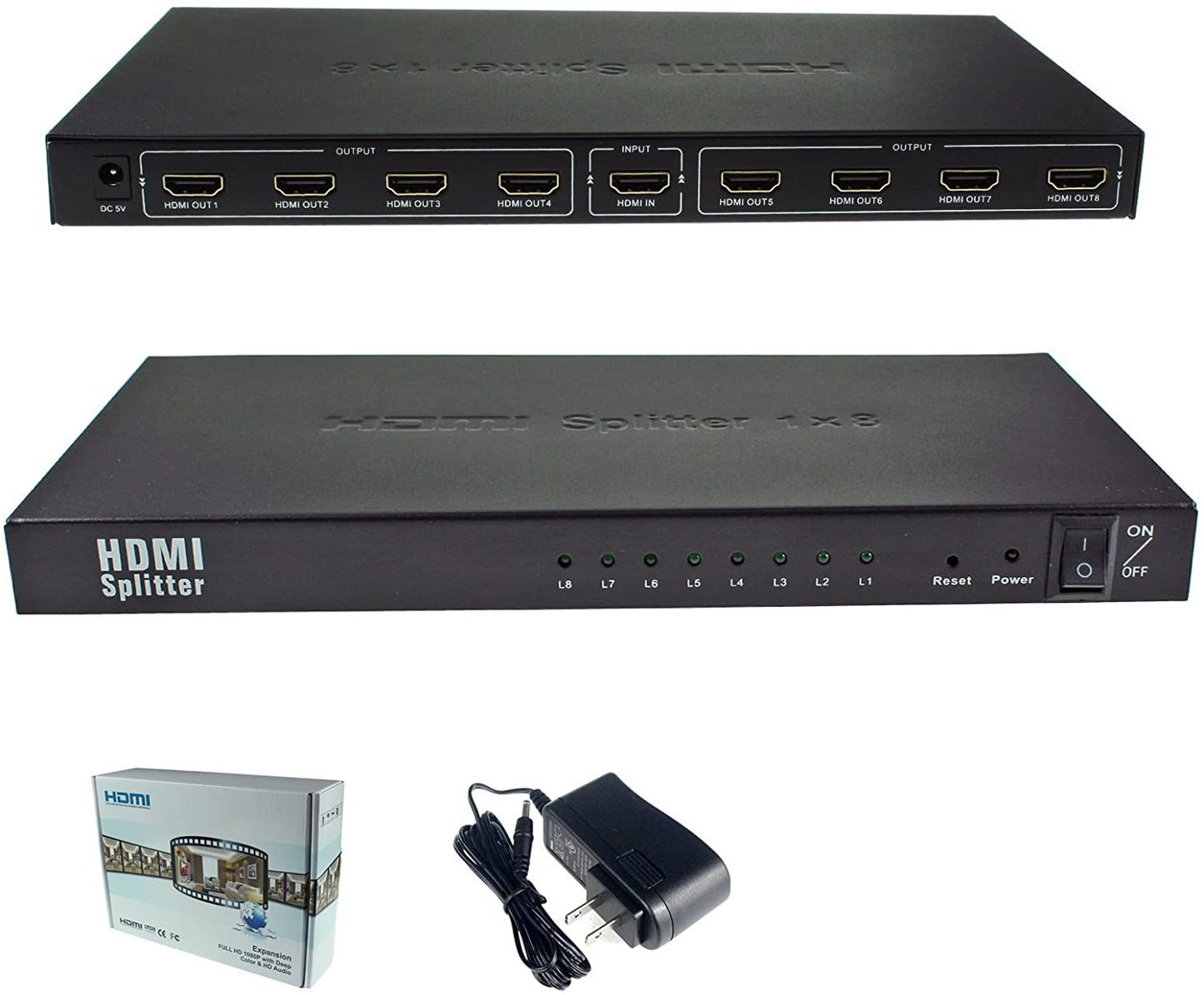 Hdmi splitter, 8 way switch