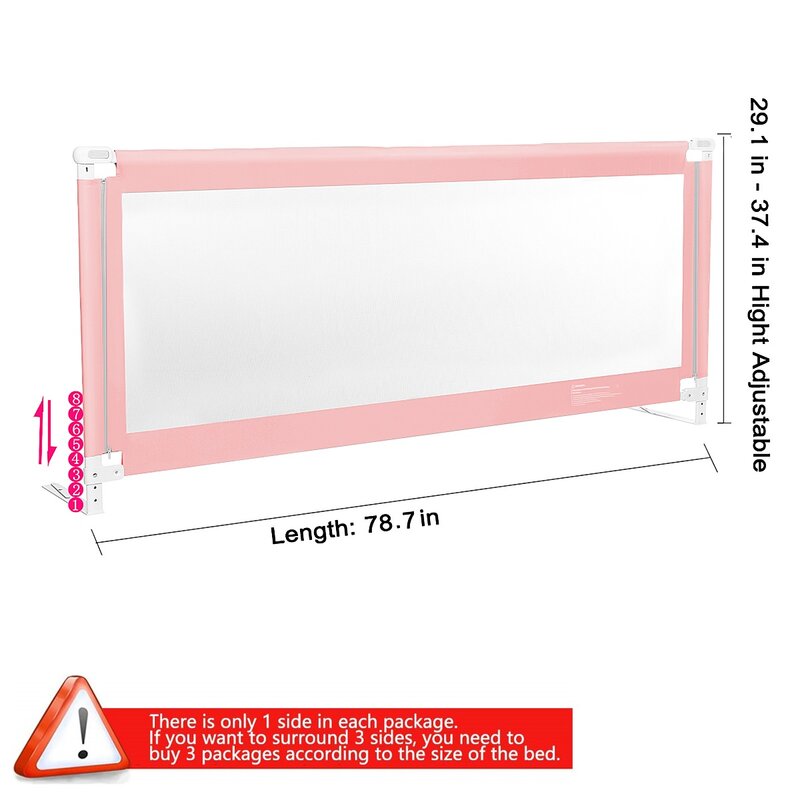 79" Adjustable Toddler Bed Rail