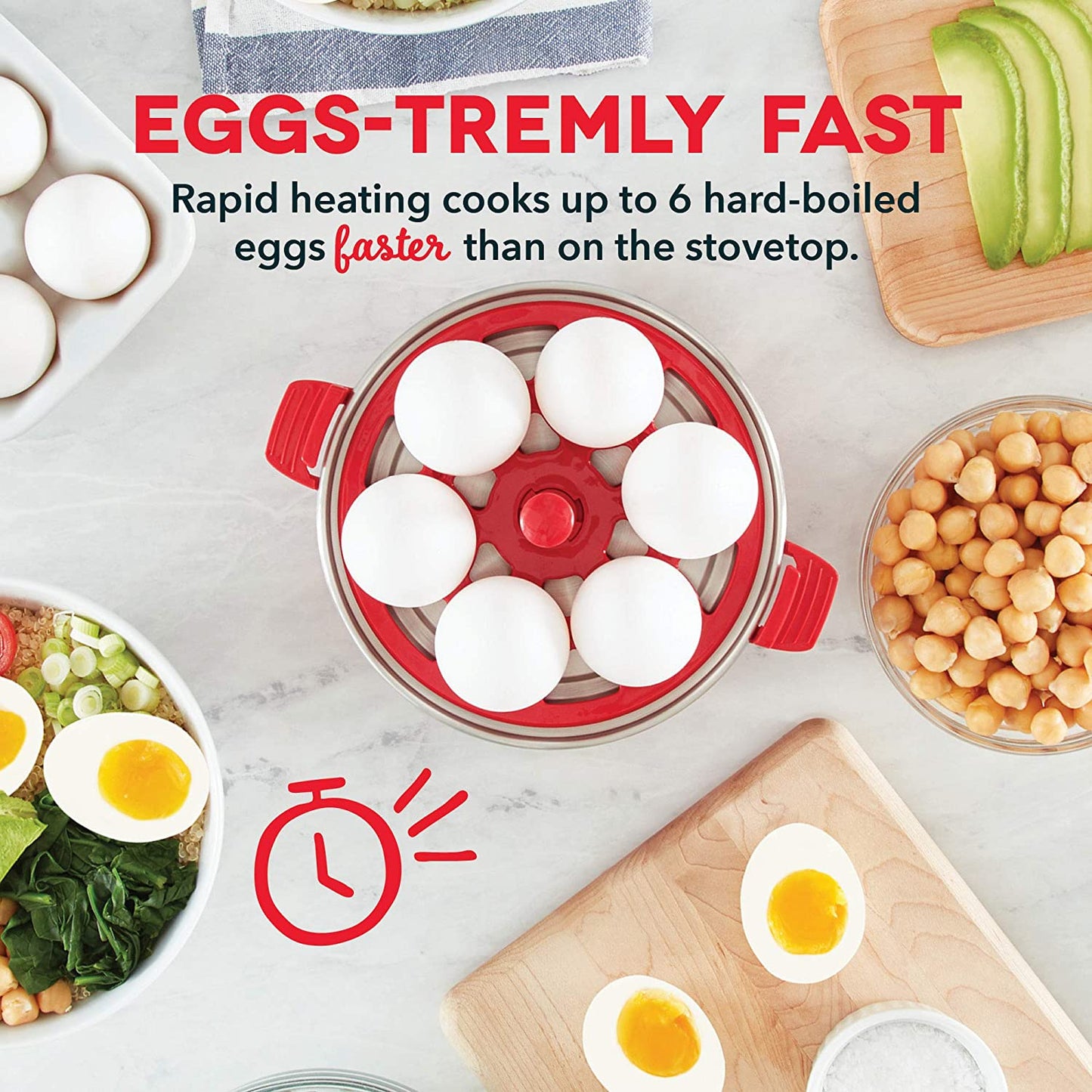 DASH RAPID EGG COOKER RED