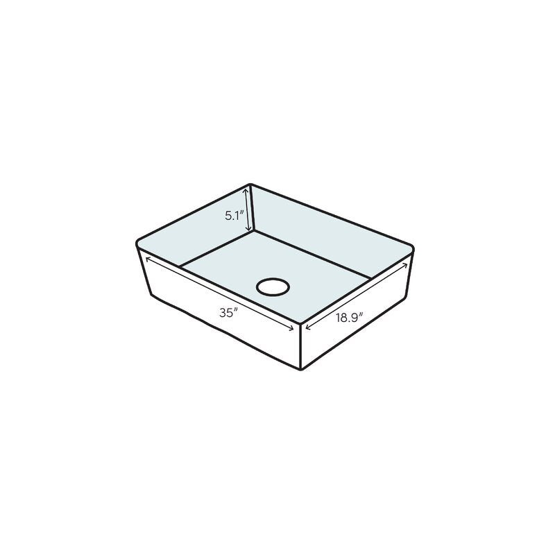 Boyter Stone Rectangular Wall Mount Bathroom Sink -