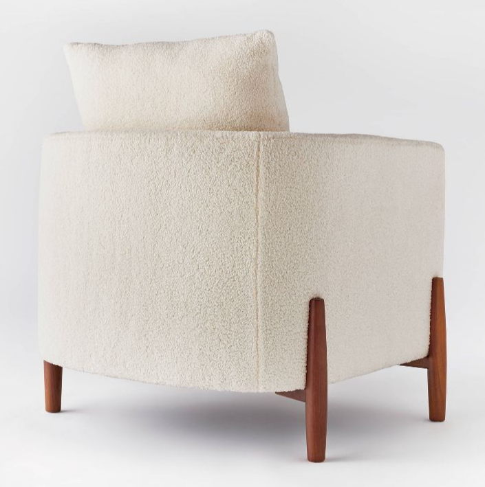 Evette Accent Chair with Wood Legs