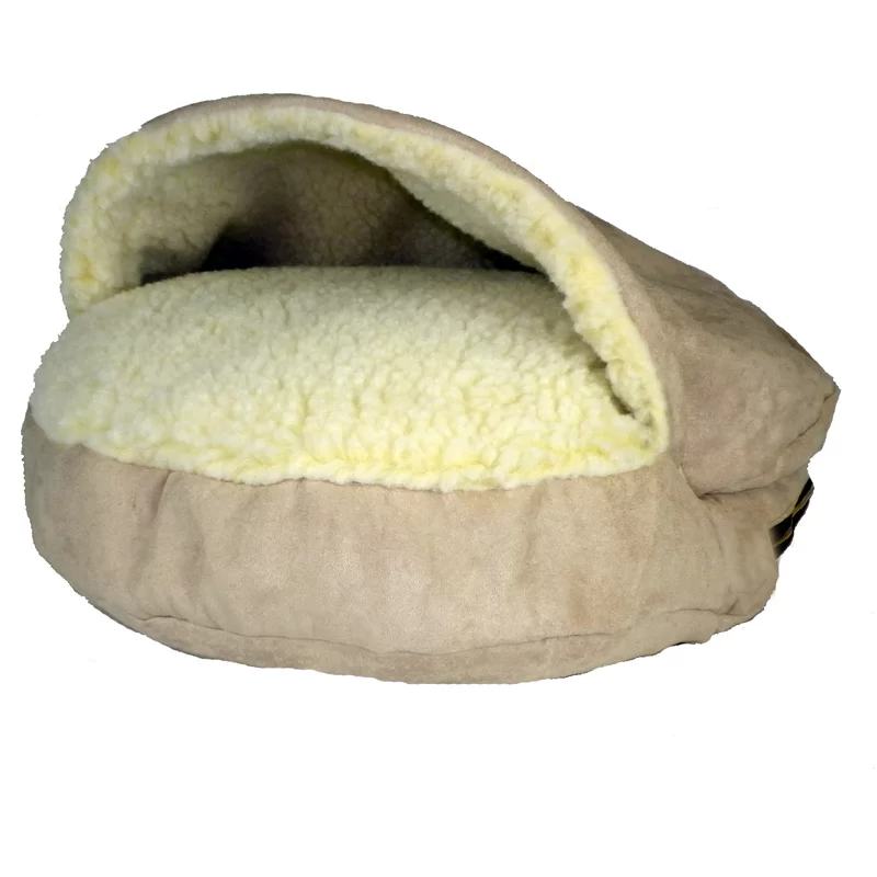 Cozy Cave Luxury Hooded Pet Bed, Buckskin in color