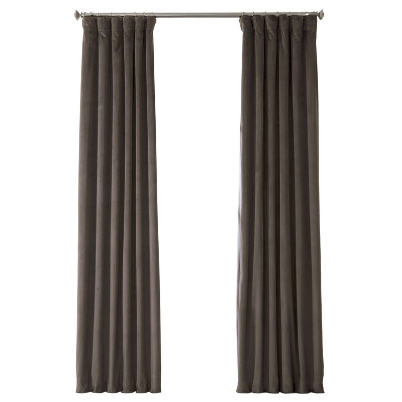 Damarcus Velvet Solid Blackout Thermal Rod Pocket Curtain Panel (2 PANELS)