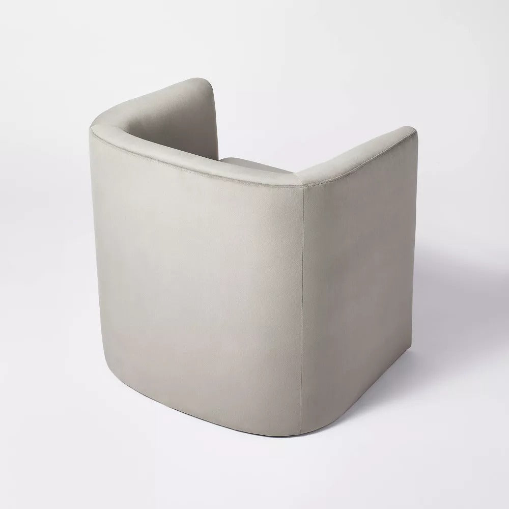 EXTRA $100 OFF, now $159.99, Barrel Accent Chair Light GREY Velvet