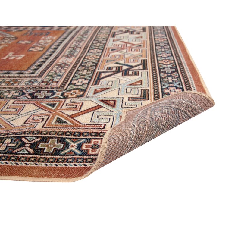 Oriental Tangerine Rust Area Rug, 3` x 5`7