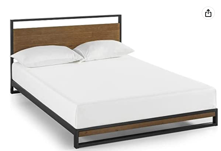 Zinus, Suzanne, Metal/Wood Platform Bed, King, In Box Unassembled, SPECIAL