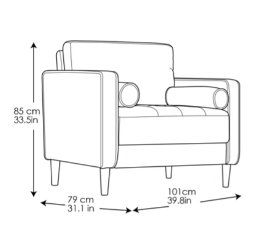 Garren 39.8" Square Arm Tufted Club Chair, Chair extra wide