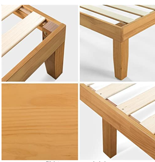 Zinus 14 Inch Wood Platform Bed / Wood Slat Support / Natural Finish, Full