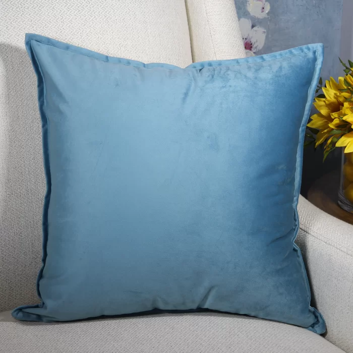 Velvet Cushion Pillow Ligh Blue Throw Pillow 18" X 18" Inch