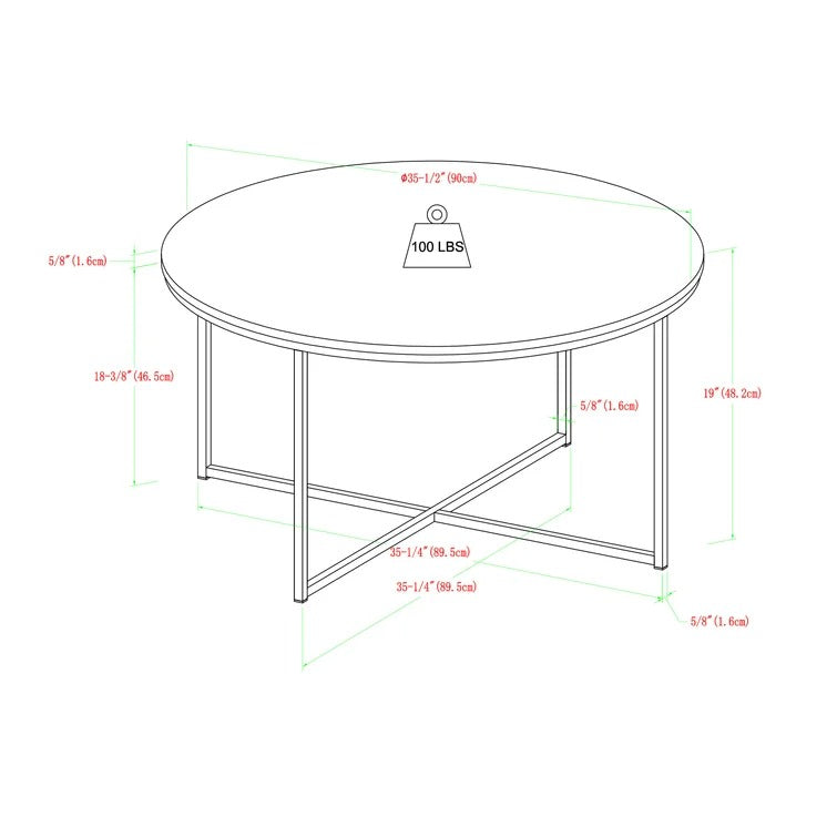 Wasser cross deals legs coffee table