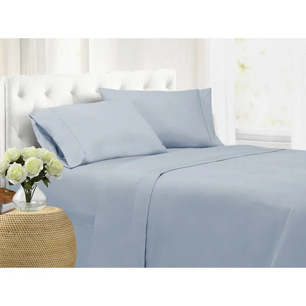 1800 thread count sheet set, full, blue fog