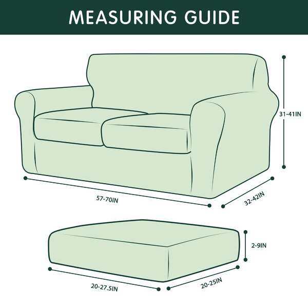 Ivory Elastic textured Box Cushion Loveseat Slipcover - Loveseat not included -