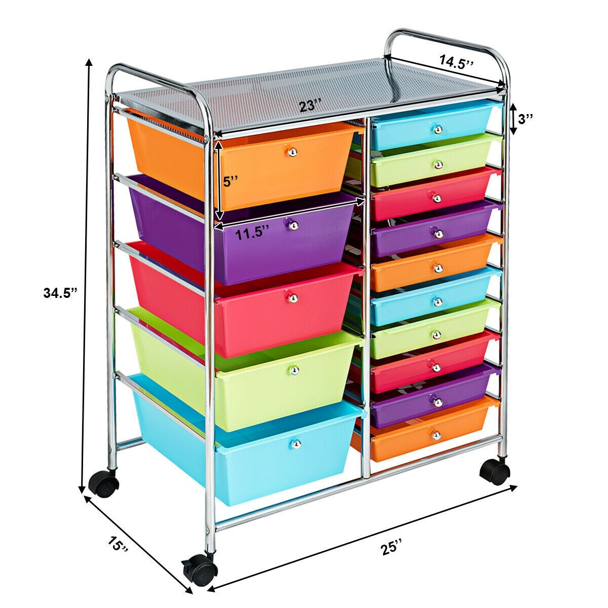 Copy of 15-Drawer Utility Rolling Organizer, assembled, scratch & dent