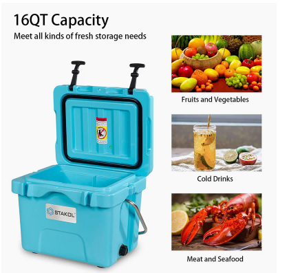16 Quart Cooler Portable Ice Chest Leak-Proof  (Customer Return)