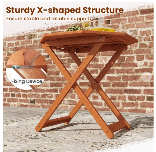 NO TAX - Octagon Folding Patio Table with 2 Inches Umbrella Hole