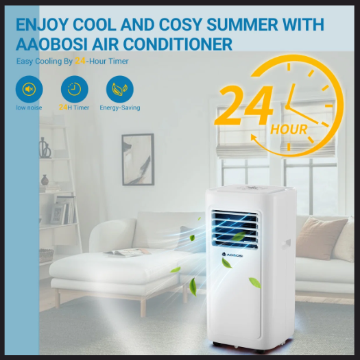 10000 Btu - 4-in-1 Smart Portable Air Conditioner, App Control, Cooling, Fan, Dehumidifier & Sleep Mode–  (Scratch and Dent)