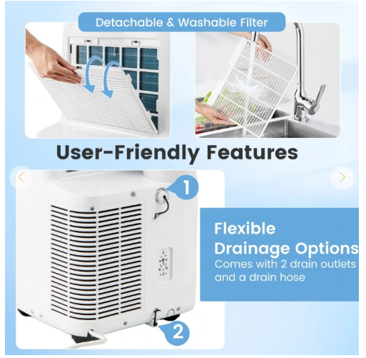 SPECIAL - 14000 BTU Inverter Portable Air Conditioner 3 in 1 Wifi Enabled AC Unit (1 Box)