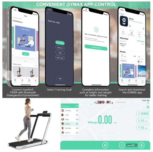 Special - 2.25 HP 2-in-1 Folding Walking Pad Treadmill and App Control (MAX 265lbs) [Shipping Damage]