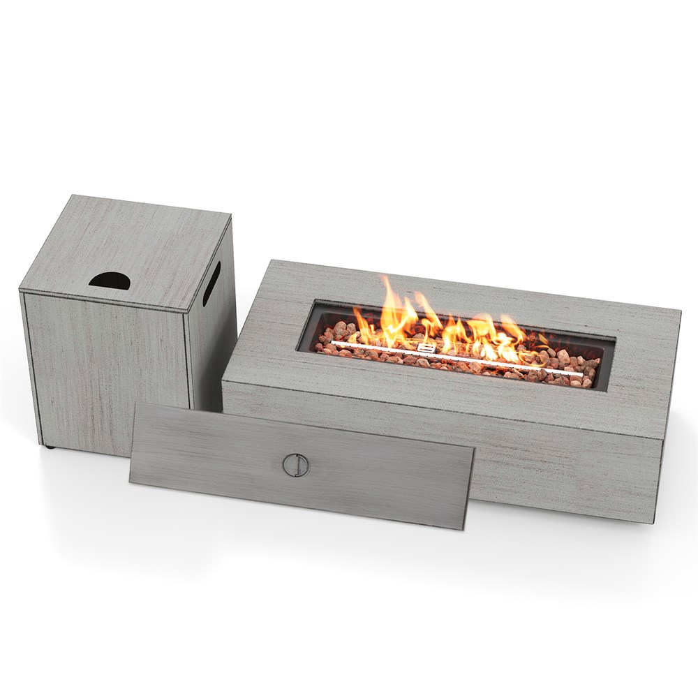 42 Inch 50 000 BTU Outdoor Rectangular Fire Table with Tank Holder, Customer return special