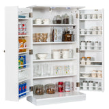 2-Door Kitchen Storage Cabinet Pantry Cabinet with 6 Adjustable Shelves-White