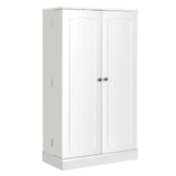 2-Door Kitchen Storage Cabinet Pantry Cabinet with 6 Adjustable Shelves-White