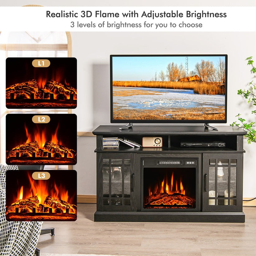 Fully assembled electric fireplace deals tv stand