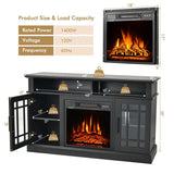 48 Inch Electric Fireplace TV Stand with Cabinets for TVs Up to 55 Inch-Black *FULLY ASSEMBLED*