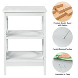 2 Pieces 3-tier Nightstand Sofa Side End Accent Table Storage Display Shelf-White