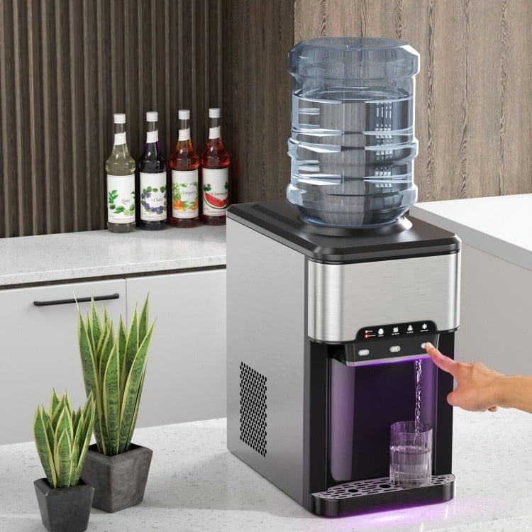 3-in-1 Water Cooler Dispenser with Built-in Ice Maker and 3 Temperature Settings