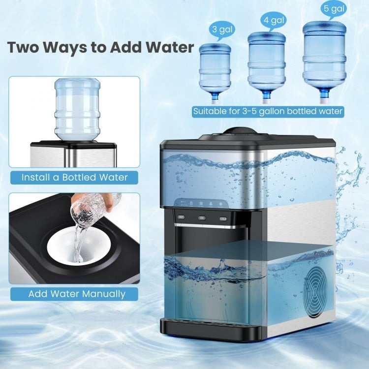 3-in-1 Water Cooler Dispenser with Built-in Ice Maker and 3 Temperature Settings