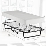 Folding Metal Bed Memory Foam Mattress - HW69254