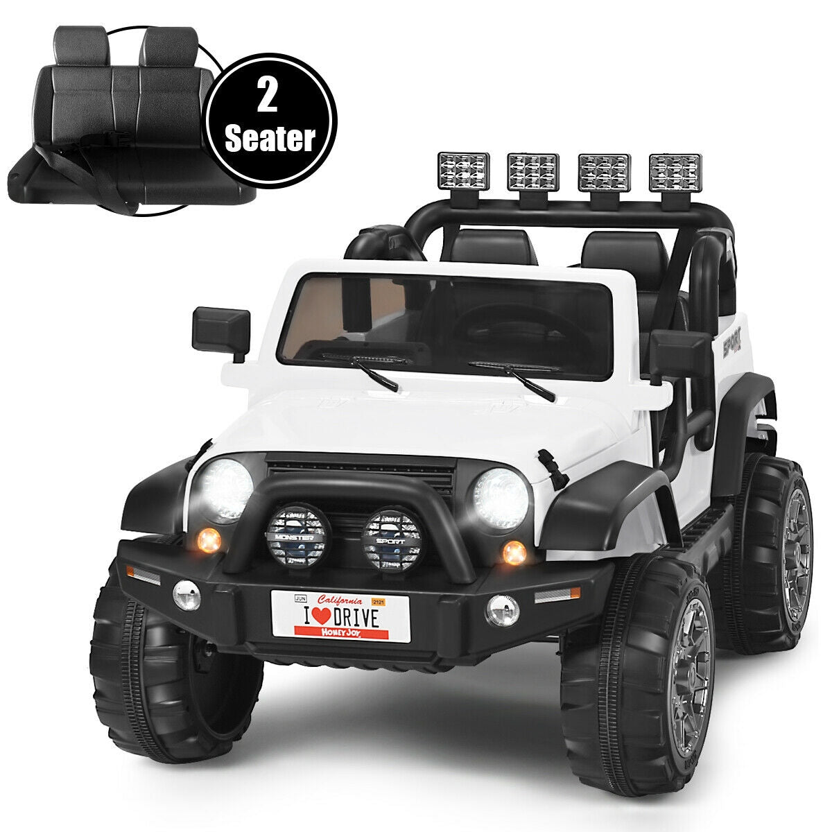 HANDYMAN SPECIAL, 12V 2-Seater Ride on Car Truck with Remote Control SPECIAL, CUSTOMER RETURN-MISSING SEAT/TESTED