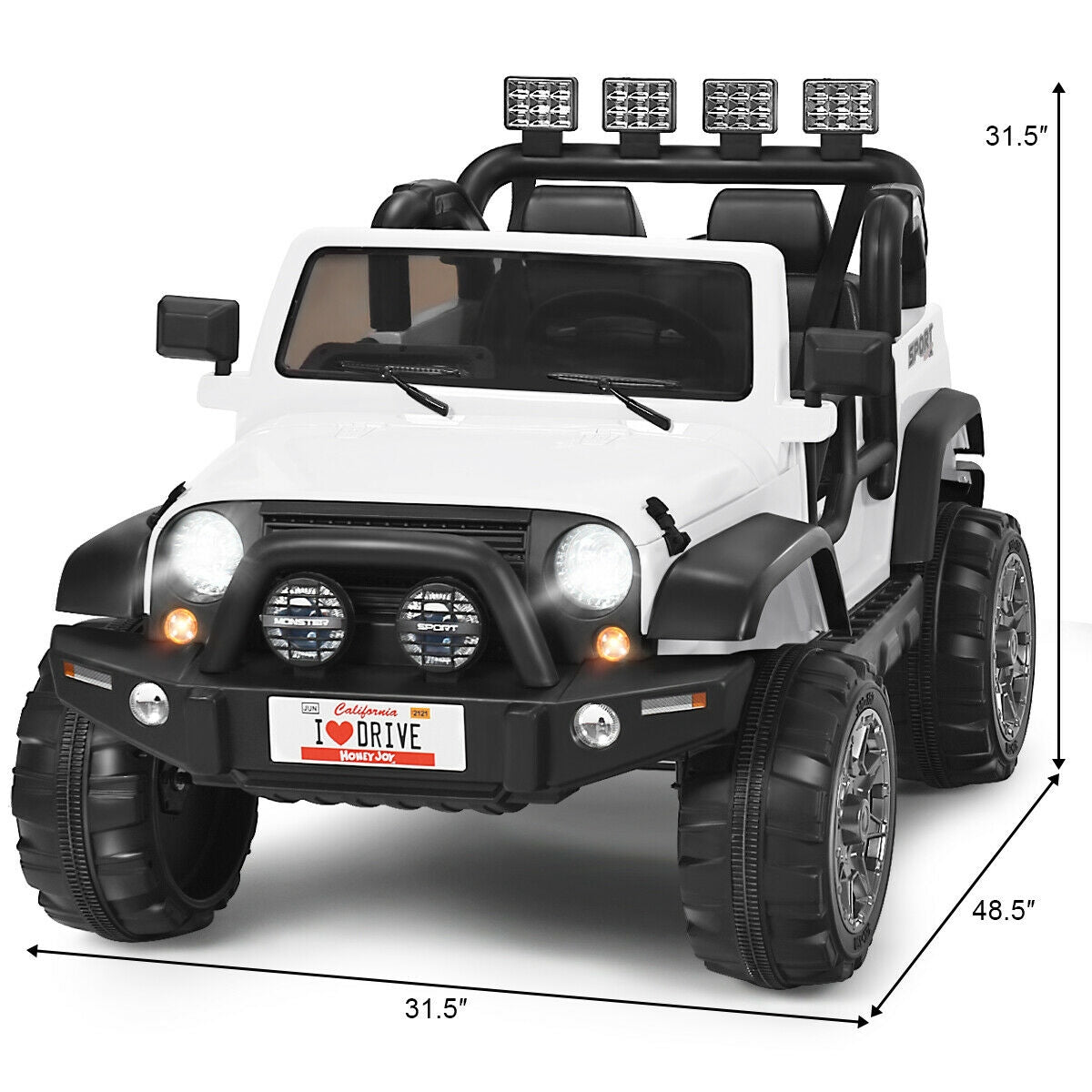 HANDYMAN SPECIAL, 12V 2-Seater Ride on Car Truck with Remote Control SPECIAL, CUSTOMER RETURN-MISSING SEAT/TESTED