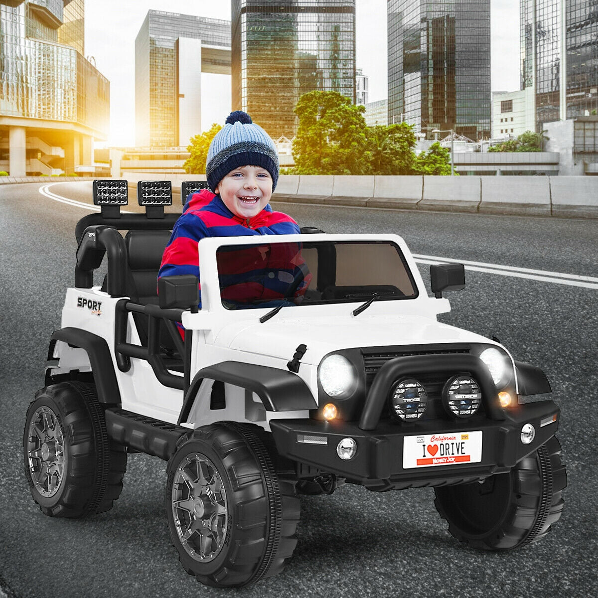 HANDYMAN SPECIAL, 12V 2-Seater Ride on Car Truck with Remote Control SPECIAL, CUSTOMER RETURN-MISSING SEAT/TESTED