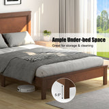 SPECIAL, Queen Size Platform Slat Bed Frame with High Headboard-Walnut, 1 Box