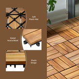 SPECIAL, 27 Pieces Acacia Wood Interlocking Patio Deck Tile