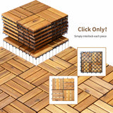 SPECIAL, 27 Pieces Acacia Wood Interlocking Patio Deck Tile