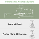 52 Inch Ceiling Fan with Light Reversible DC Motor (1 Box, Unassembled)