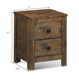 Wood 2 Storage Sliding Drawers End Nightstand-Oak