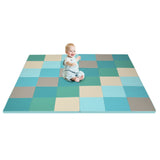 SPECIAL, 58 Inch Toddler Foam Play Mat Baby Folding Activity Floor Mat-Light Blue