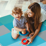 SPECIAL, 58 Inch Toddler Foam Play Mat Baby Folding Activity Floor Mat-Light Blue