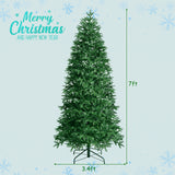 Artificial Christmas Tree with 2 Lighting Colors and 9 Flash Modes-7 ft