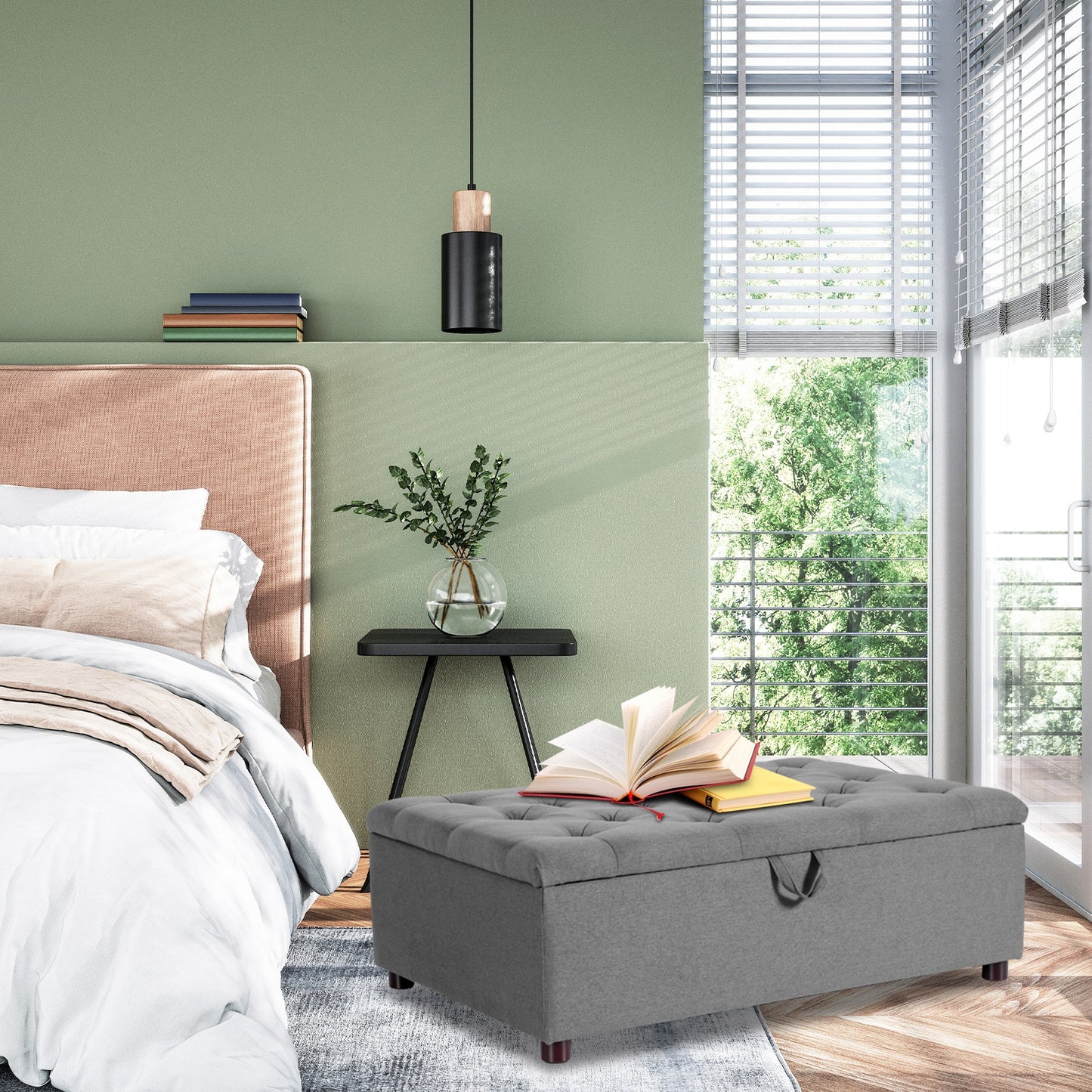 Sleeper Bed with Mattress for Guest Bed, Grey, Irregular, must remove top to allow bed function, SPECIAL