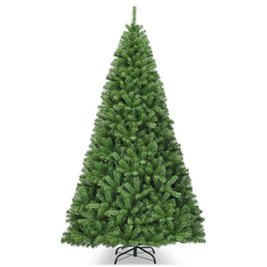 Unlit Premium Artificial Hinged PVC Christmas Tree with Metal Stand-9 ft