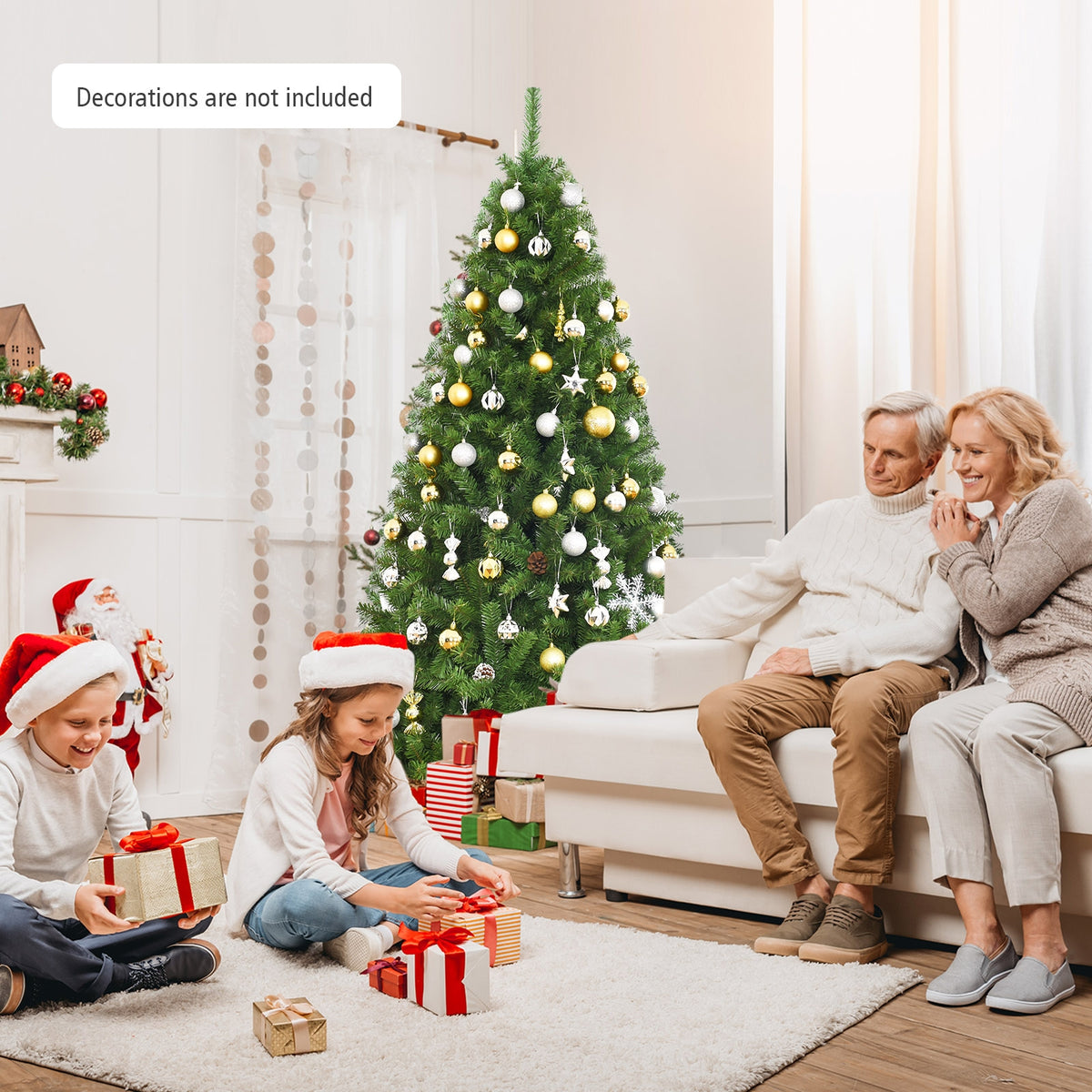 Premium Artificial Hinged PVC Christmas Tree with Metal Stand-6 ft - FINAL SALE