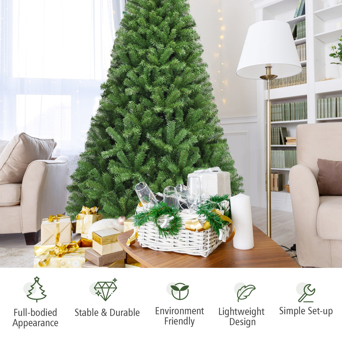 Premium Artificial Hinged PVC Christmas Tree with Metal Stand-6 ft - FINAL SALE