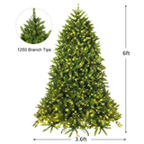 Premium Hinged Artificial Fir Christmas Tree with LED Lights-6 ft