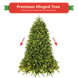 Premium Hinged Artificial Fir Christmas Tree with LED Lights-6 ft