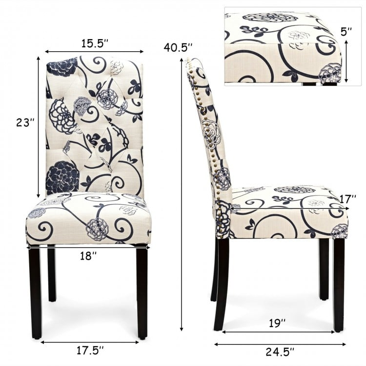 2 Piece Set, Printed Parson Chair, Scratch & Dent special